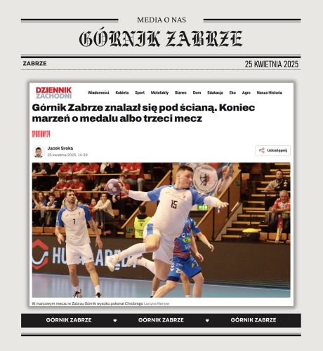 DZIENNIK ZACHODNI: Górnik Zabrze znalazł się pod ścianą. Koniec marzeń o medalu albo trzeci mecz