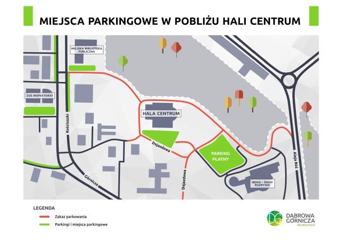 Informacje o parkingach przy Hali &quot;Centrum&quot;